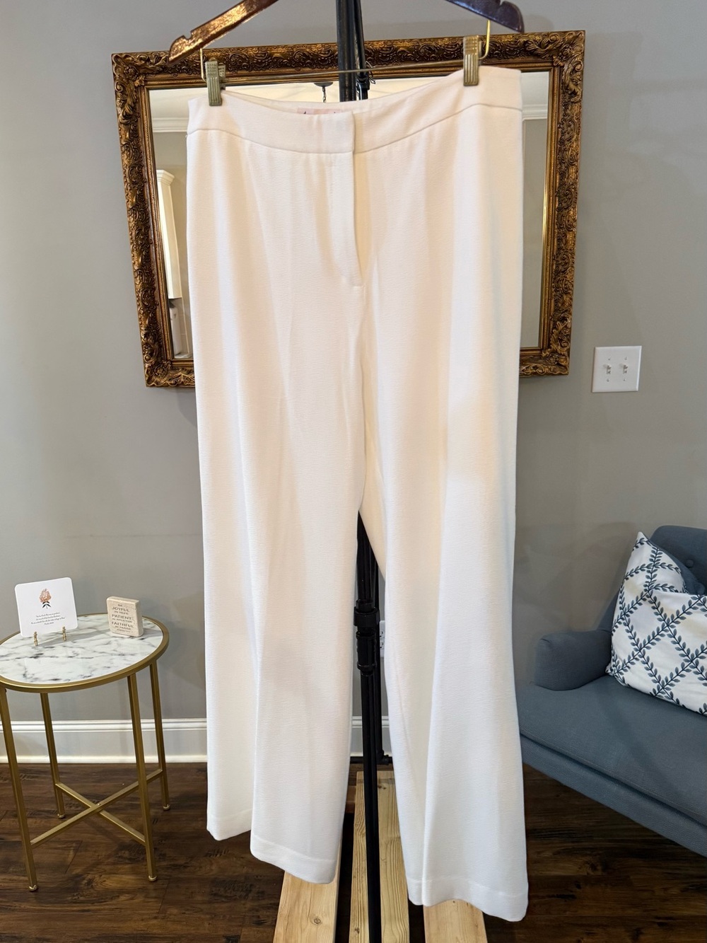 NWT Nanette Lepore Cream Wide-Leg Lined Dress Pants